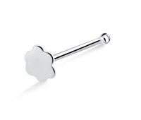 Flower Flat Shaped Silver Bone Nose Stud NSKD-08